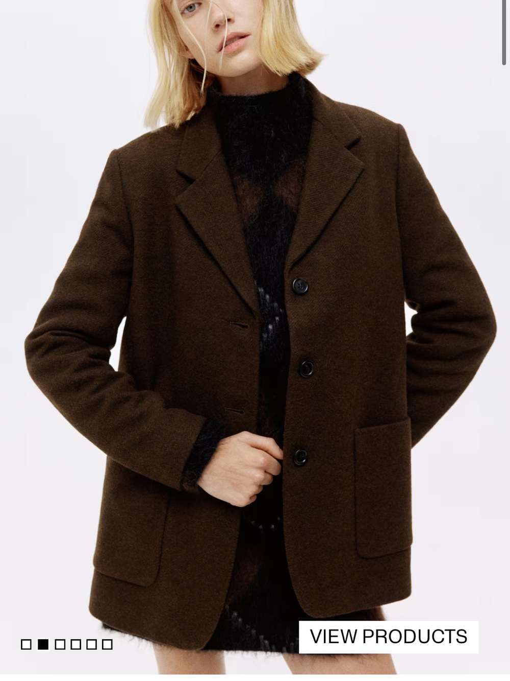 H&M Dark Brown Women's Tailored Blazer